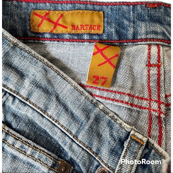 New Bartack Street Fashion Bootcut Light Wash Jack Jeans 27 - Picture 6 of 9